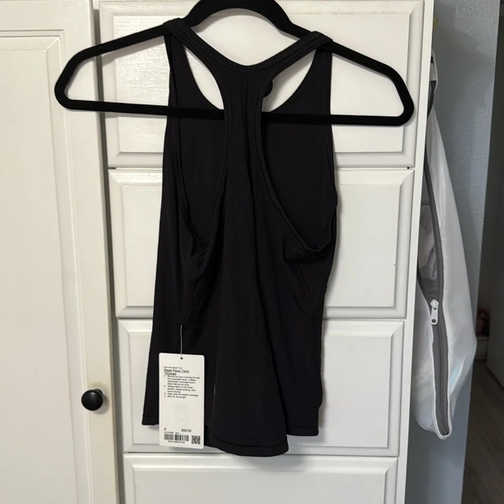 NWT Lululemon Base Pace Ribbed Tank Top Black